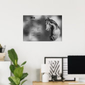 Calendar, Yearly Beautiful Stallion Horse Poster (Heimbüro)