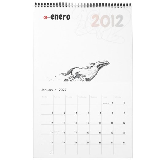 Calendario 2012 YonoFui Kalender (Jan 2027)