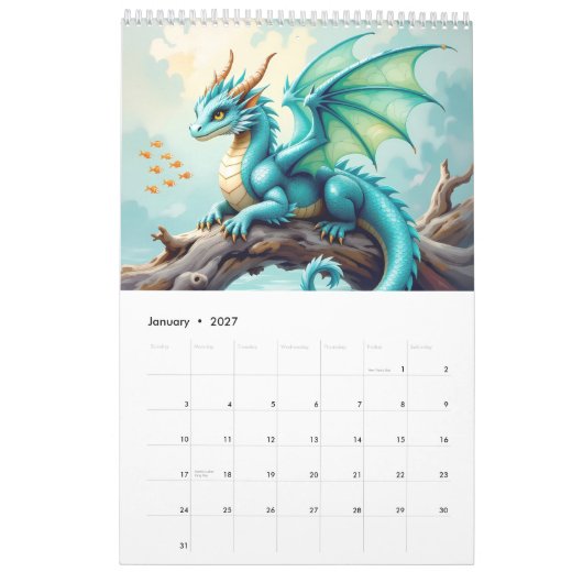 Calendario Dragones Kalender (Jan 2027)