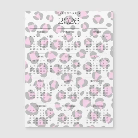 Calendario leopardo magnetkarte (Vorderseite)