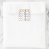 Calendario mensual gratuito Calcomanía Quadratischer Aufkleber (Tasche)