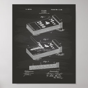 Calender 1901 Chalkboard für Patentkunst Poster