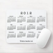 Calendrier 2012 français mousepad (Mit Mouse)