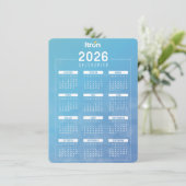 Calendrier 2026 Itron Bleu Français Begleitkarte (Stehend Vorderseite)