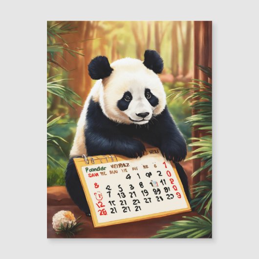 Calendrier Foto Panda Überraschung Magnetkarte (Vorderseite)