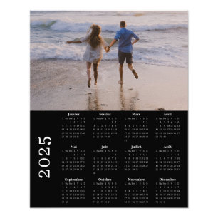 Calendrier noir classique à fond perdu 2025 fotodruck