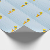Calendula-Blume: blauer Holzhintergrund Geschenkpapier (Ecke)