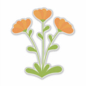 Calendula Blume kundenspezifisch geschnitten Vinyl Aufkleber (Vorderseite)
