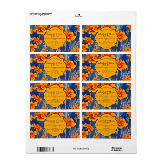 Calendula-Blume - Seife- oder Kosmetikmarke (Vorne)