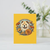 Calendula Chow Chow Dog Postkarte (Stehend Vorderseite)