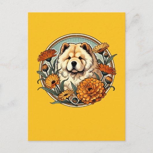Calendula Chow Chow Dog Postkarte (Vorderseite)