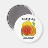 Calendula Vintage Saatpackung Magnet (Vorderseite/Rückseite)