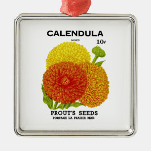 Calendula Vintage Saatpackung Ornament Aus Metall