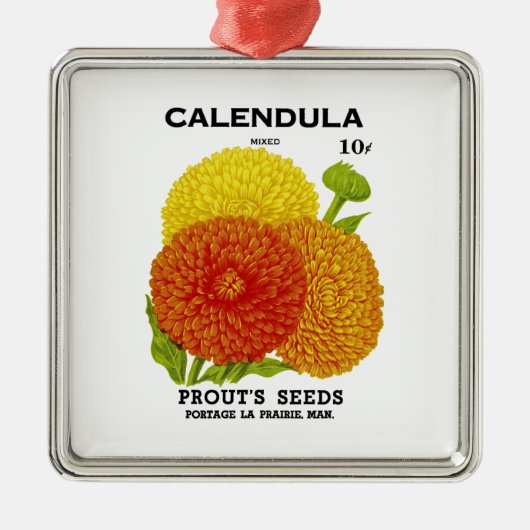 Calendula Vintage Saatpackung Ornament Aus Metall (Vorne)