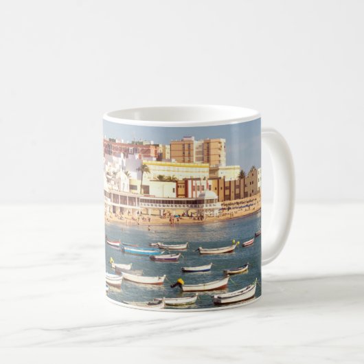 Caleta Strand in Cadiz, Andalusien, Spanien Kaffeetasse (VorderseiteRechts)