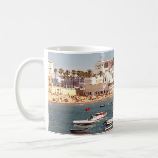 Caleta Strand in Cadiz, Andalusien, Spanien Kaffeetasse (Links)