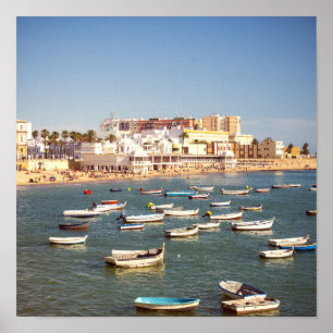 Caleta Strand in Cadiz, Andalusien, Spanien Poster