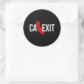 Calexit - Ausfahrt Kalifornien - rot weiß - - - Runder Aufkleber (Tasche)