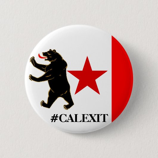Calexit historischer Sturm-Flaggen-politischer Button (Vorderseite)