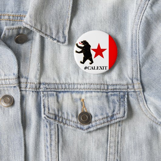 Calexit historischer Sturm-Flaggen-politischer Button (Beispiel)