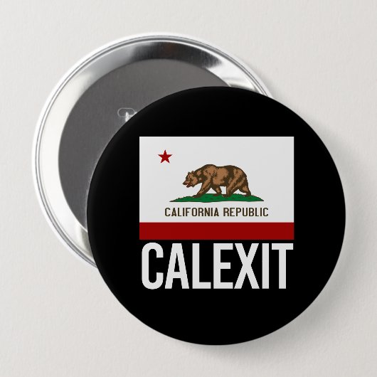 Calexit - Kalifornien-Ausgangs-Flaggenweiß - - Button (Vorne & Hinten)