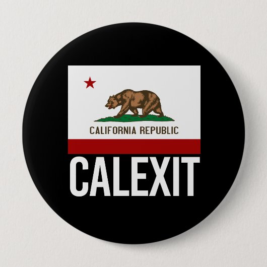 Calexit - Kalifornien-Ausgangs-Flaggenweiß - - Button (Vorderseite)