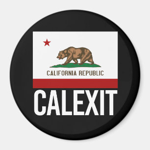 Calexit - Kalifornien-Ausgangs-Flaggenweiß - - Magnet