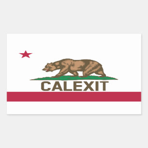 CALEXIT Kalifornien Bärn-Flagge Rechteckiger Aufkleber