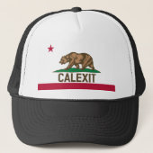 CALEXIT Kalifornien Bärn-Flagge Truckerkappe (Vorderseite)