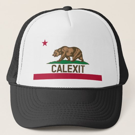 CALEXIT Kalifornien Bärn-Flagge Truckerkappe (Vorderseite)