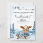 Calf Baby It's Cold Outside Shower Winter Einladung (Vorderseite)