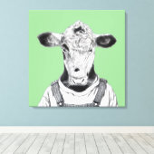 Calf in Dungaree (Moegi) Leinwanddruck (Insitu (Holzboden))