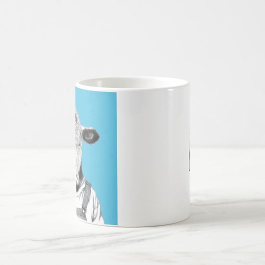 Calf in Dungaree (Old School Blue) Kaffeetasse (Mittel)