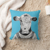 Calf in Dungaree (Old School Blue) Kissen (Decke)