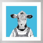 Calf in Dungaree (Old School Blue) Poster (Vorne)