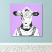 Calf in Dungaree (Sumire) Leinwanddruck (Insitu (Holzboden))