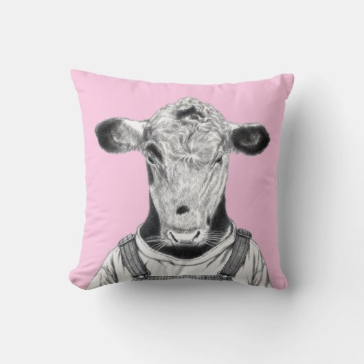 Calf in Dungaree (Ume) Kissen (Vorderseite)