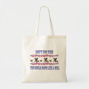Calf Roping Cowgirl Tote Bag Tragetasche