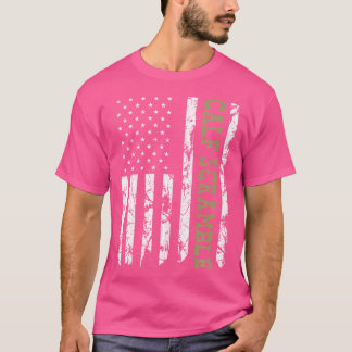 Calf Scramble American Flag Patriotic Rodeo T-Shirt