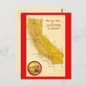 Calfornia Staat Vintage Karte (Vorne/Hinten)