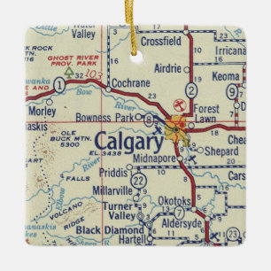Calgary AB Vintage Karte Keramikornament