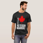 Calgary Alberta Canada Maple Leaf Canadian Flag Pr T-Shirt (Vorne ganz)