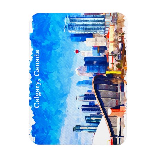 Calgary Alberta Canada Panorama View Magnet (Vertikal)