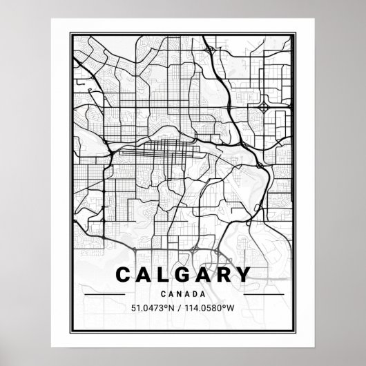 Calgary Alberta Canada Travel City Map Poster (Vorne)