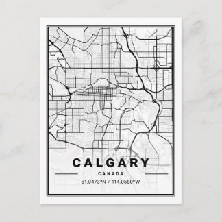 Calgary Alberta Canada Travel City Map Postkarte