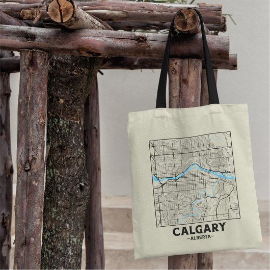Calgary, Alberta City Map Tote Bag Tragetasche