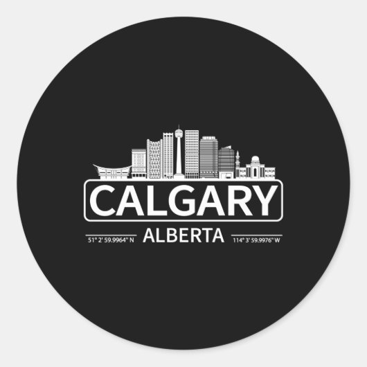 Calgary Alberta Cityscape Runder Aufkleber (Vorderseite)