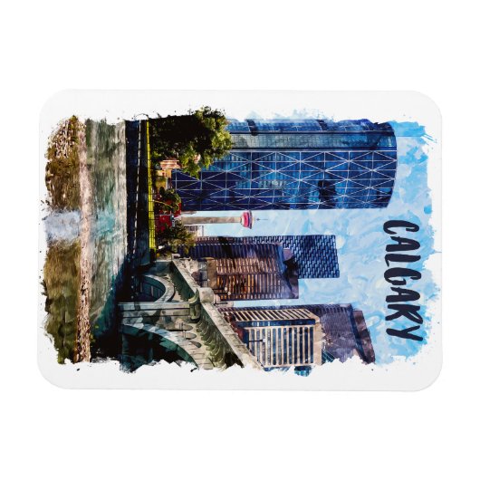 Calgary Alberta Cityscape Skyline Magnet (Horizontal)