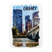 Calgary Alberta Cityscape Skyline Magnet (Vertikal)
