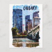 Calgary Alberta Cityscape Skyline Postkarte (Vorderseite)